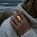 Gold or Silver Statement Saddle Ring - Hemera - Dainty London