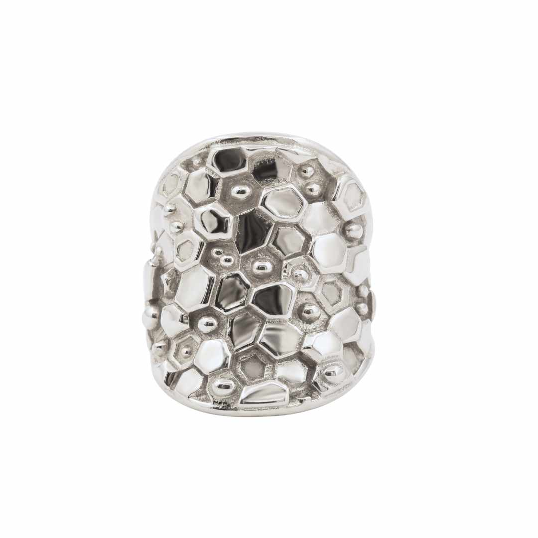 Gold or Silver Statement Saddle Ring - Hemera - Dainty London