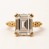 Gold or Silver Vermeil White Topaz Gemstone Ring - Merrow - Dainty 