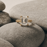 Gold or Silver Vermeil White Topaz Gemstone Ring - Merrow - Dainty London