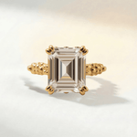 Gold or Silver Vermeil White Topaz Gemstone Ring - Merrow - Dainty London