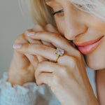 Gold or Silver Vermeil White Topaz Gemstone Ring - Merrow - Dainty London