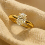 Gold Oval Diamond Ring - The Isolde Ring - Dainty London