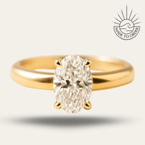 Gold Oval Diamond Ring - The Isolde Ring - Dainty London