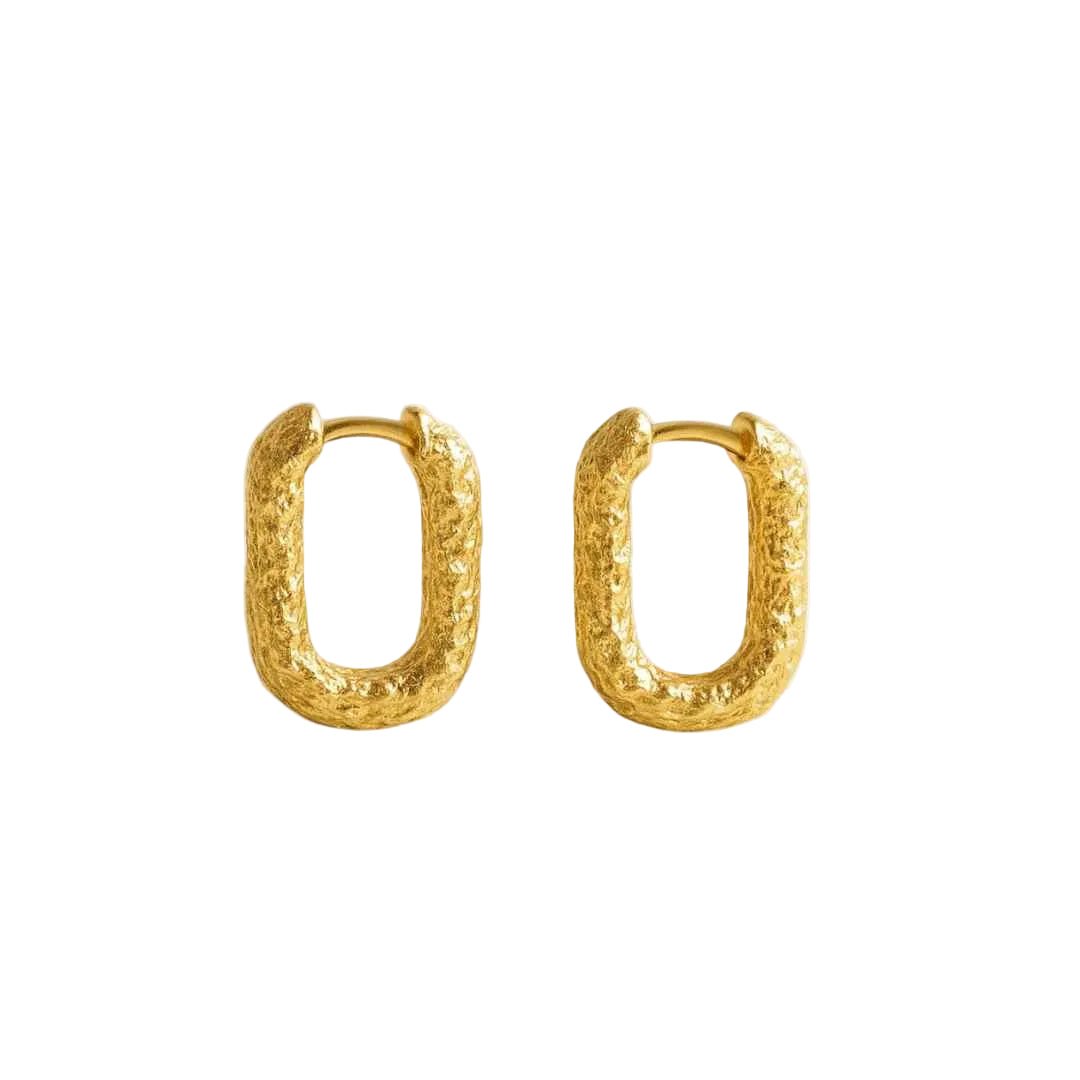 Gold Rockpool Hoops - Dainty London