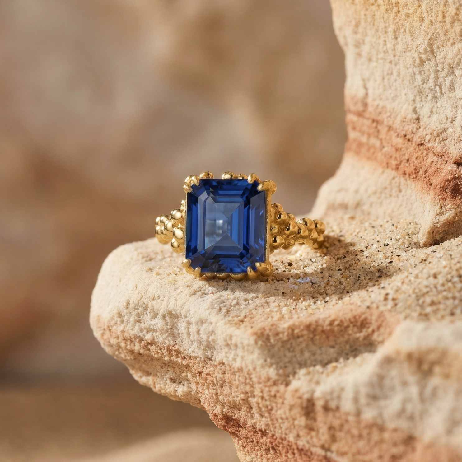Gold Sapphire Ring - Layla - Dainty London