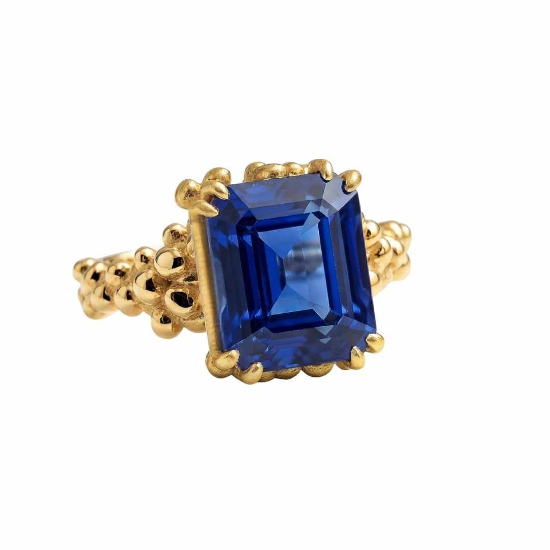 Gold Sapphire Ring - Layla - Dainty London