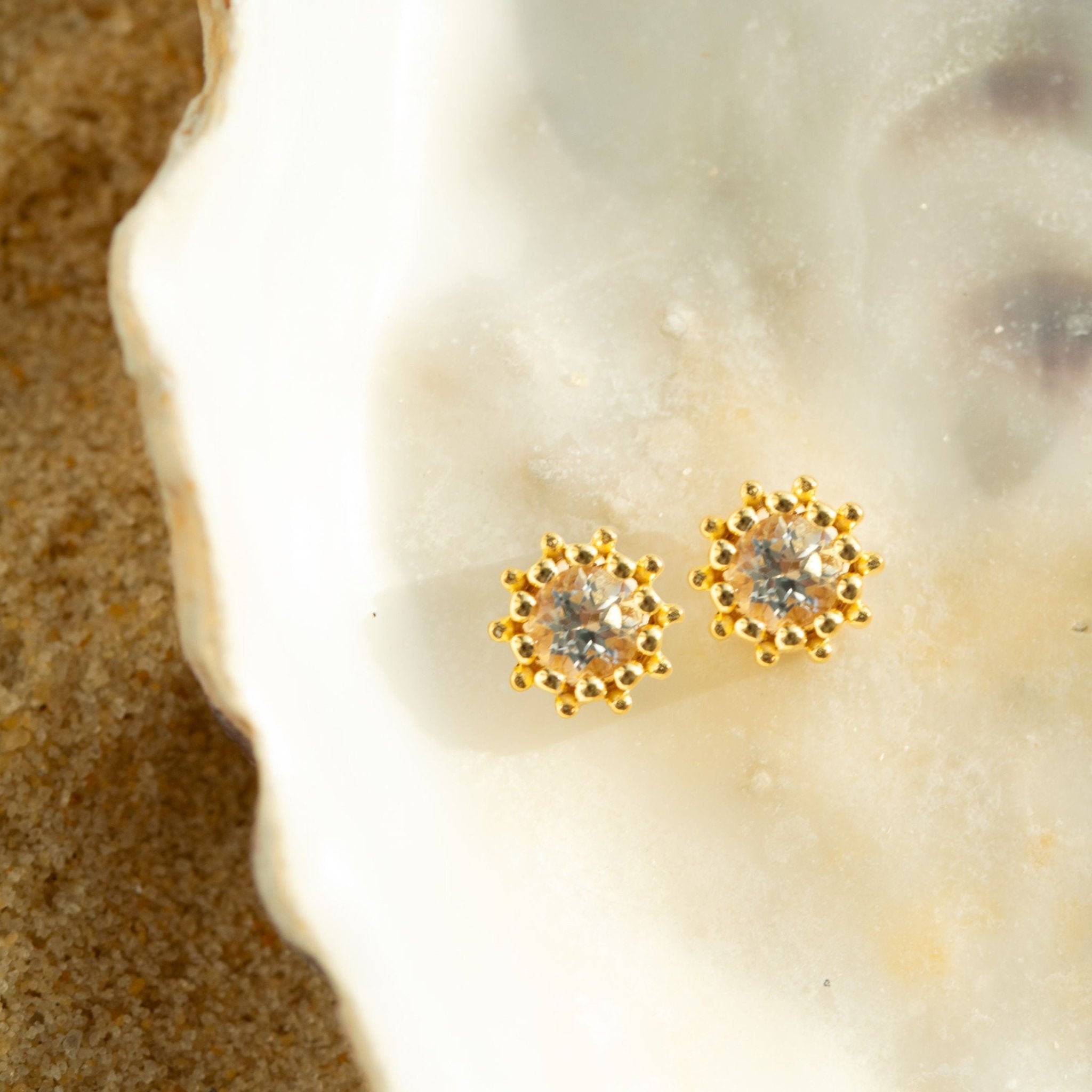 Gold Seren Studs - Dainty London