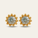 Gold Sky Blue Topaz Astrid Studs - Dainty London