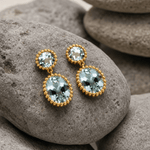 Gold Sky Blue Topaz Aurelia Earrings - Dainty London