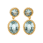 Gold Sky Blue Topaz Aurelia Earrings - Dainty London