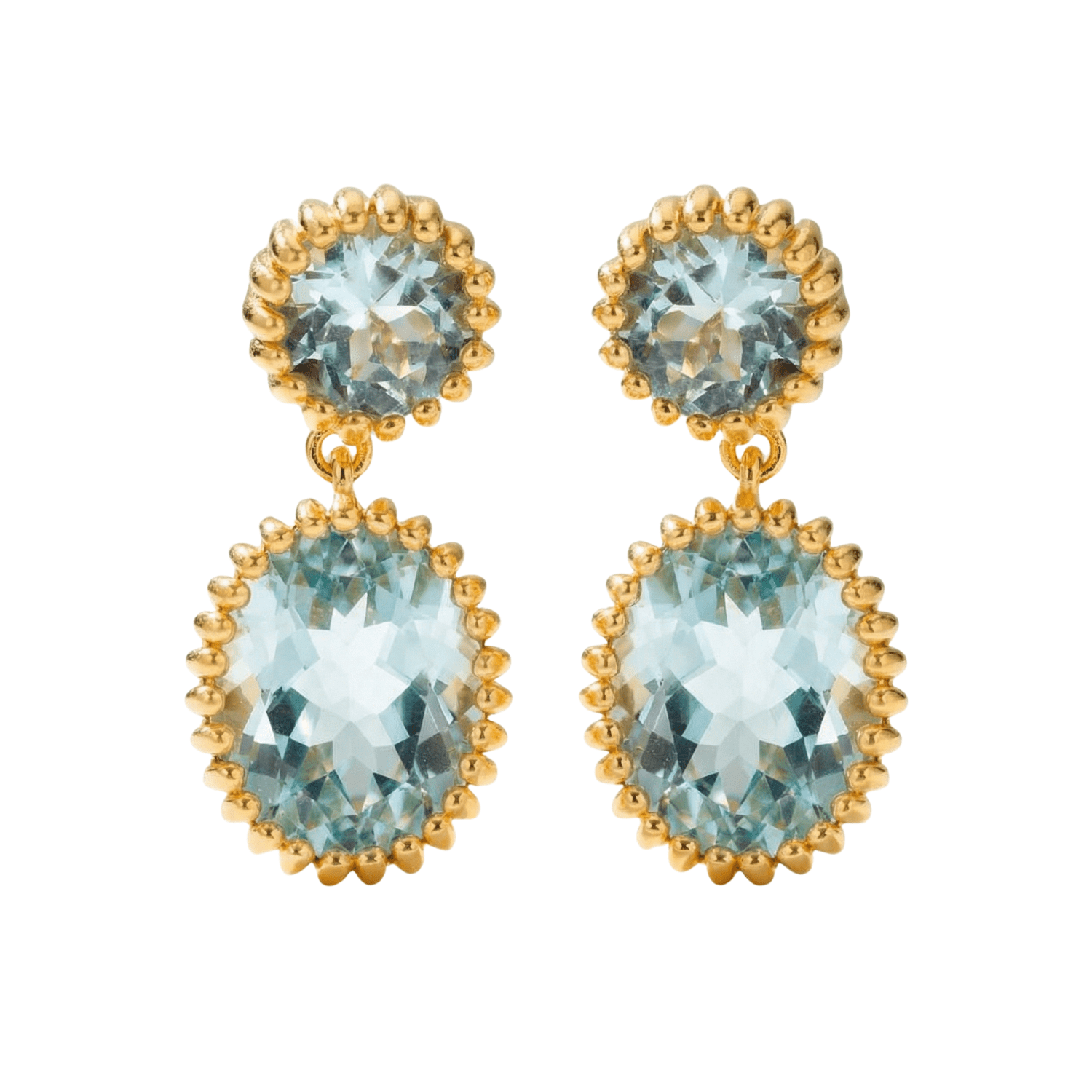 Gold Sky Blue Topaz Aurelia Earrings - Dainty London