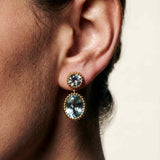 Gold Sky Blue Topaz Aurelia Earrings - Dainty London