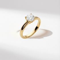 Gold Solitaire Diamond Ring - The Mina Ring - Dainty London