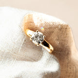 Gold Solitaire Diamond Ring - The Mina Ring - Dainty London