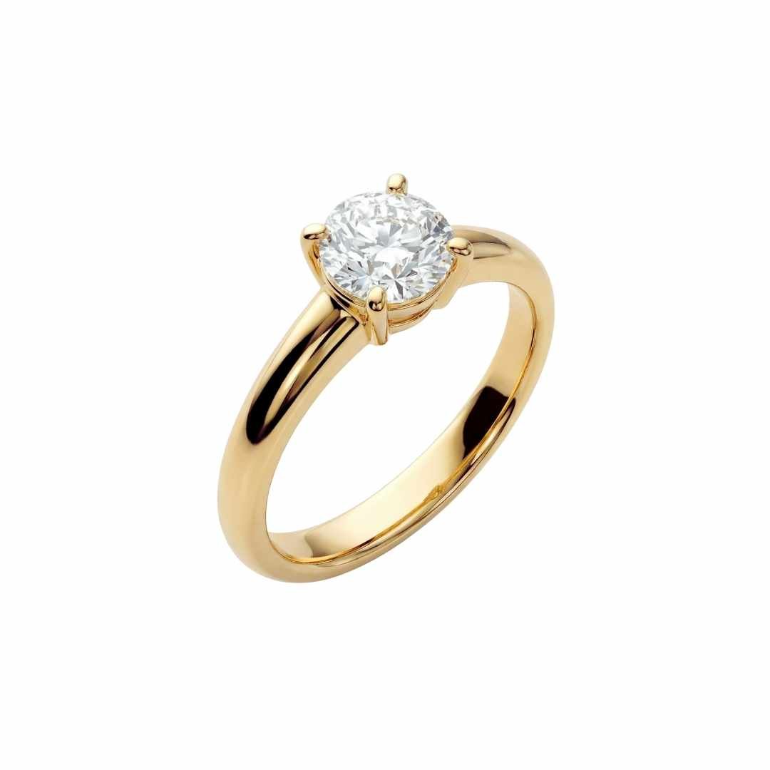 Gold Solitaire Diamond Ring - The Mina Ring - Dainty London