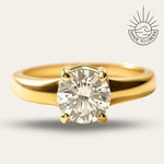 Gold Solitaire Diamond Ring - The Mina Ring - Dainty London