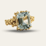 Gold Statement Green Quartz Ring - Giselle - Dainty London