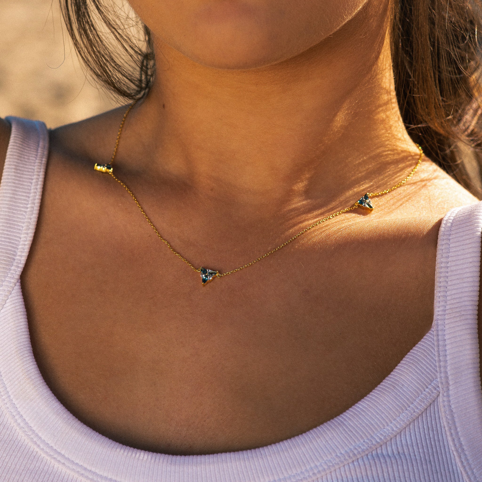 Gold Topaz Necklace - Galene - Dainty London