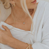Gold Vermeil Alba Necklace - Dainty Everyday Ocean Green Gemstone Jewellery - Dainty London