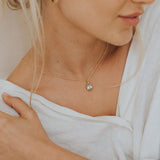 Gold Vermeil Alba Necklace - Dainty Everyday Ocean Green Gemstone Jewellery - Dainty London