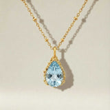 Gold Vermeil Blue Topaz Necklace - Aurelia - Dainty London