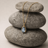 Gold Vermeil Blue Topaz Necklace - Aurelia - Dainty London