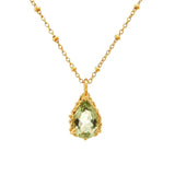 Gold Vermeil Green Quartz Necklace - Alba - Dainty London
