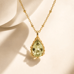 Gold Vermeil Green Quartz Necklace - Alba - Dainty London