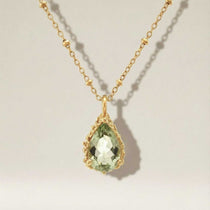 Gold Vermeil Green Quartz Necklace - Alba - Dainty London