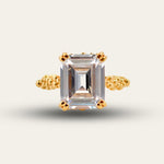 Gold Vermeil Merrow Ring - White Topaz Luxury Rings - Cheap Engagement Rings uk under £500 - Dainty London