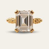 Gold Vermeil White Topaz Gemstone Ring - Merrow - Dainty London