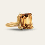Gold Vintage Citrine Gemstone Ring - Isla - Dainty London