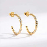 Gold White Topaz Gemstone - Seren Hoops - Dainty London