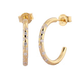 Gold White Topaz Gemstone - Seren Hoops - Dainty London