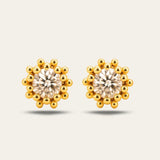 Gold White Topaz Seren Studs - Dainty London