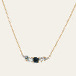 Gold Zaria Necklace - Topaz Gemstone Cluster - Delicate Necklace Layers - Dainty London