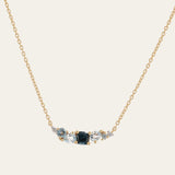 Gold Zaria Necklace - Topaz Gemstone Cluster - Delicate Necklace Layers - Dainty London
