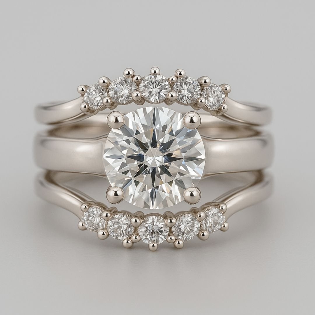 Half Halo Diamond Ring - The Doris Ring - Dainty London
