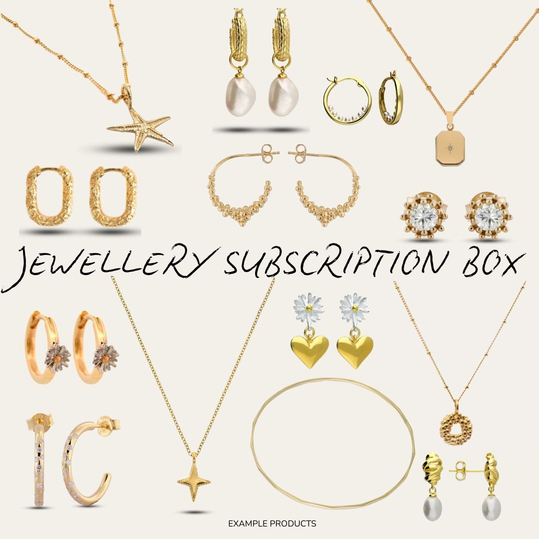 Monthly Jewellery Subscription Box - Gold Jewellery- Intriguing Treasures - Women Gift Ideas - Dainty London