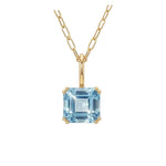 Large Gold Blue Topaz Necklace - Astrid - Dainty London