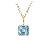 Large Gold Blue Topaz Necklace - Astrid - Dainty London