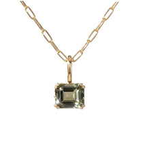 Large Gold Green Quartz Necklace - Giselle - Dainty London