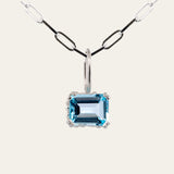 Large Silver Astrid Necklace - British luxury pendant necklace- Dainty London
