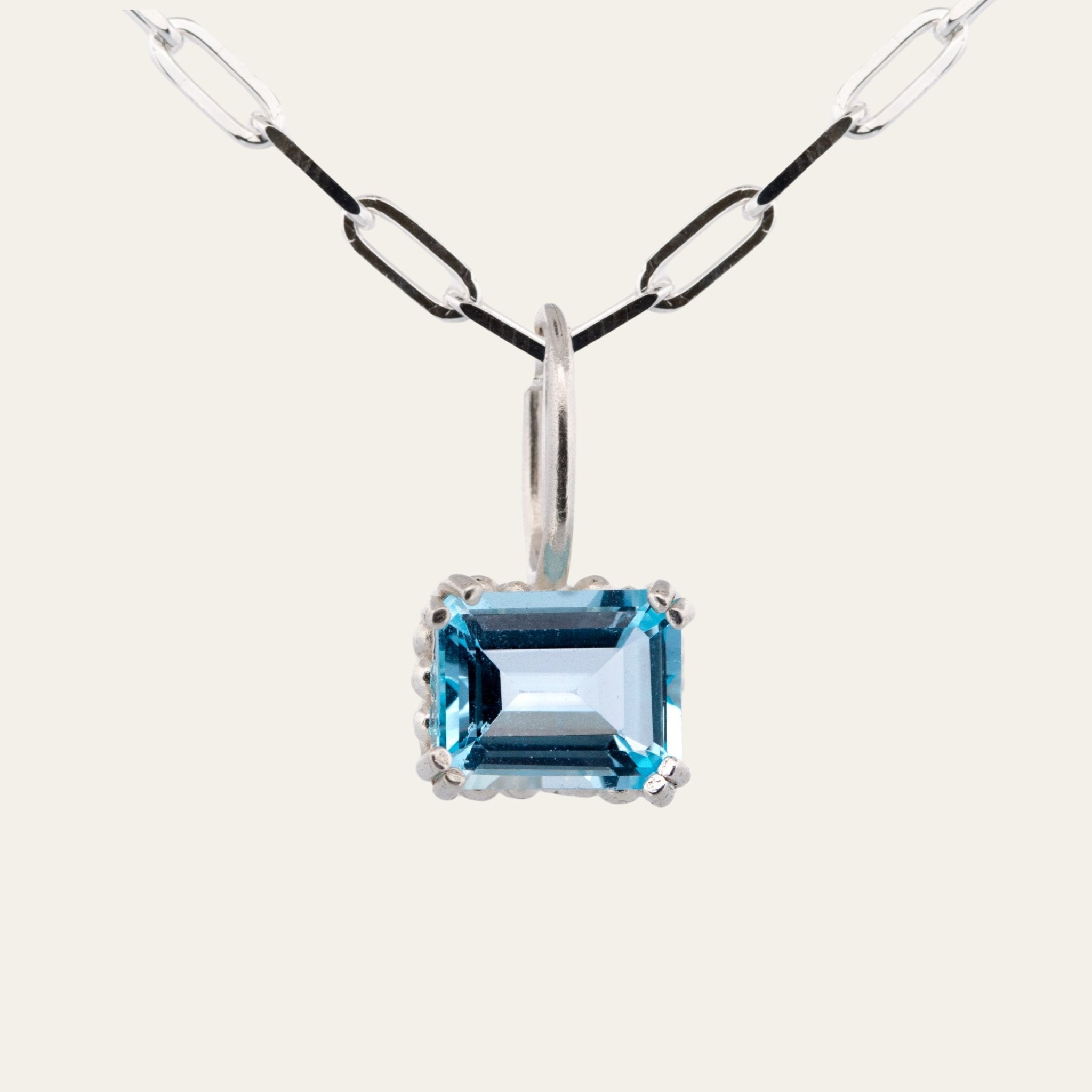 Large Silver Astrid Necklace - British luxury pendant necklace- Dainty London
