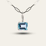 Large Silver Astrid Necklace - British luxury pendant necklace- Dainty London