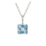 Large Silver Blue Topaz Necklace - Astrid - Dainty London