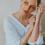 Large Silver Blue Topaz Necklace - Astrid - Dainty London