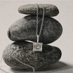 Large Silver Green Quartz Necklace - Giselle - Dainty London