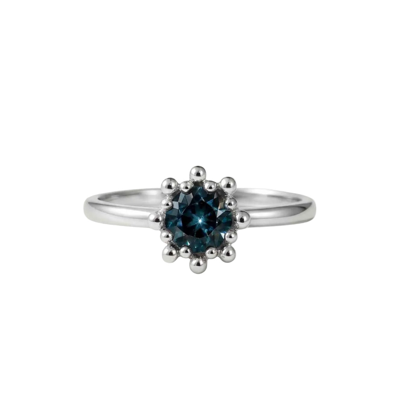 Large Silver Zaria ring with Barnacles and London Blue Topaz - Dainty London